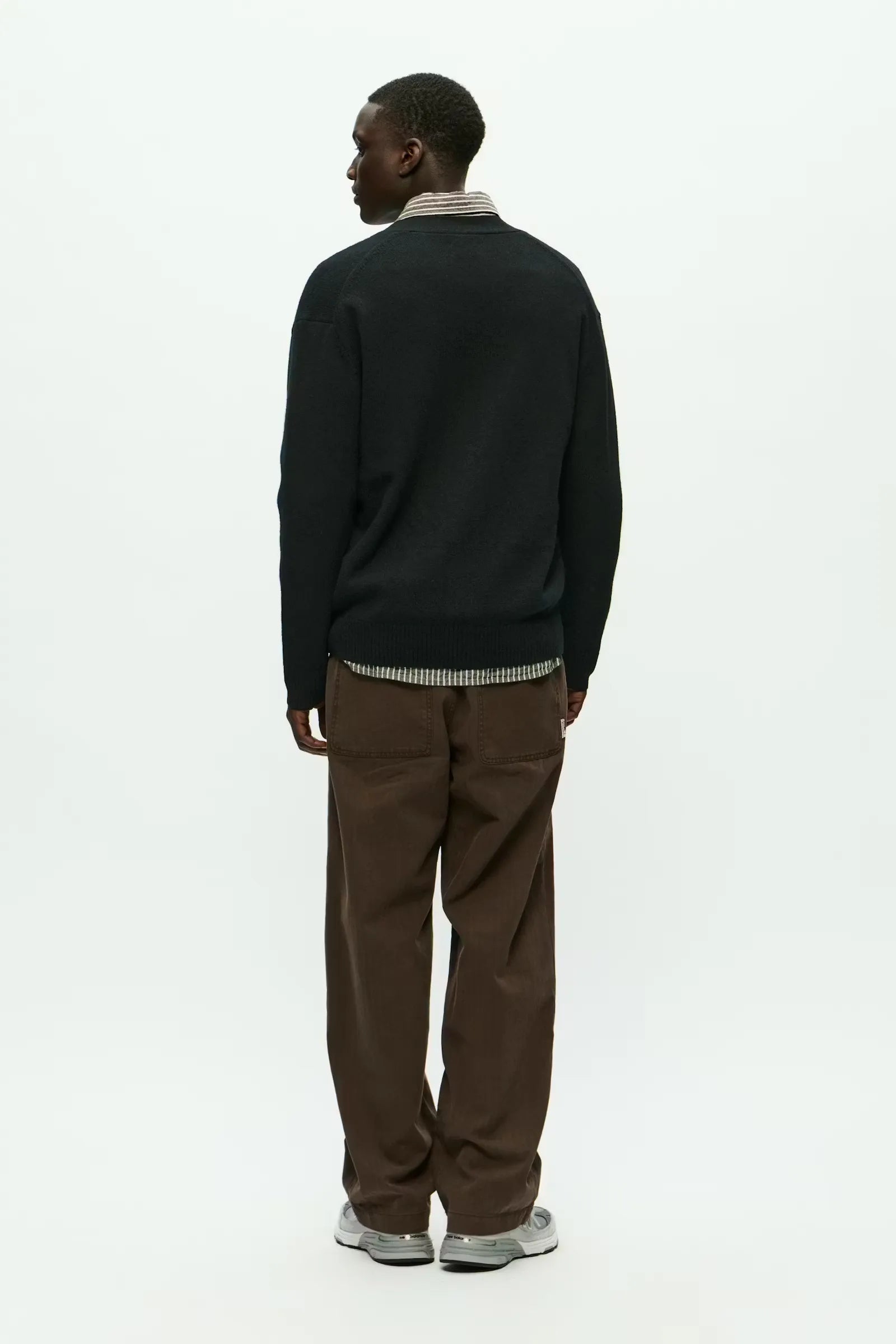 Wood Wood WW Tay Cardigan Black back view on model