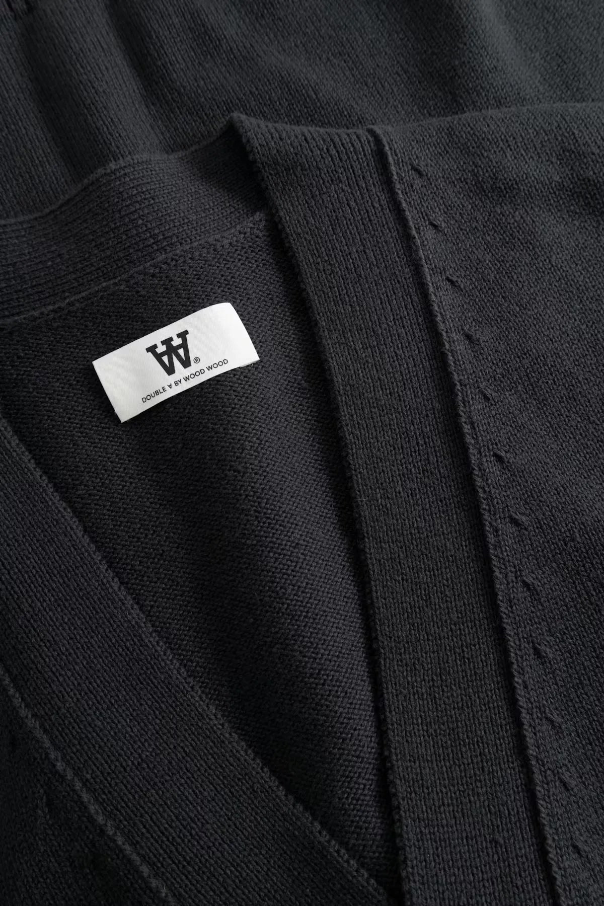 Wood Wood WW Tay Cardigan Pirate Black neckline detail