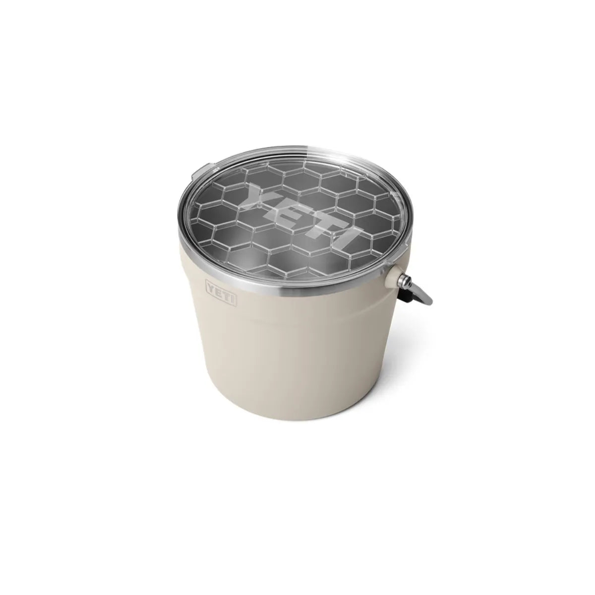 Interior and lid detail of YETI Rambler Beverage Bucket Cape Taupe