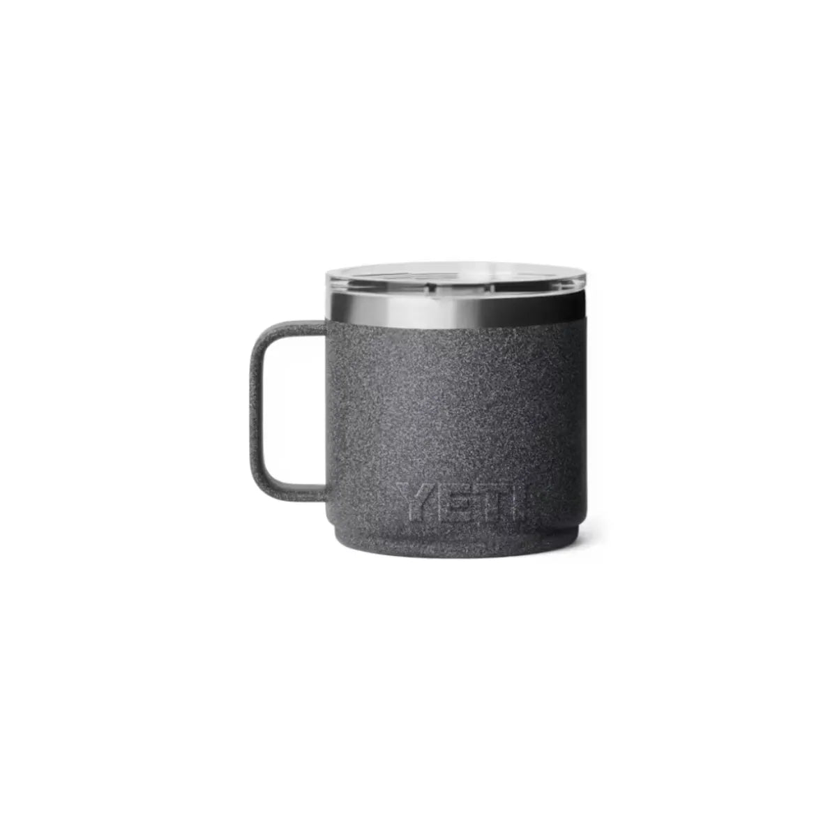 Side view of YETI Rambler Mug with MagSlider Lid Black Stone 14 Oz