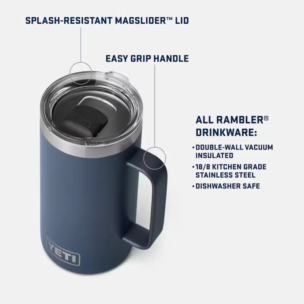 YETI Rambler Mug with MagSlider Lid Navy 24 Oz product features