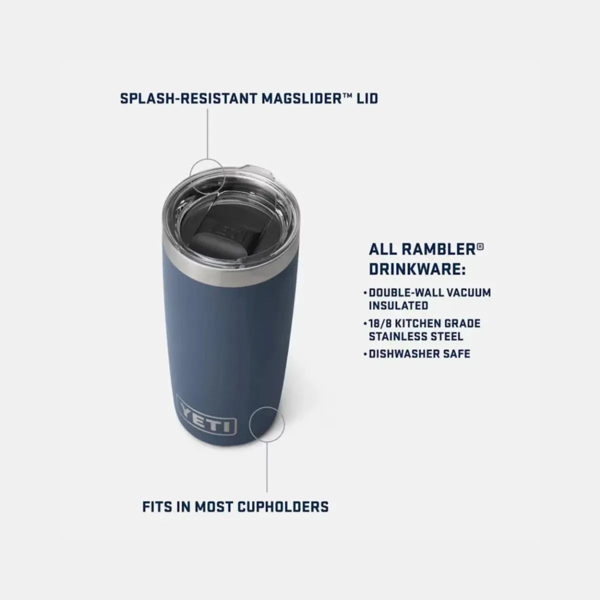 YETI Rambler Tumbler Lowcountry Navy 10 Oz