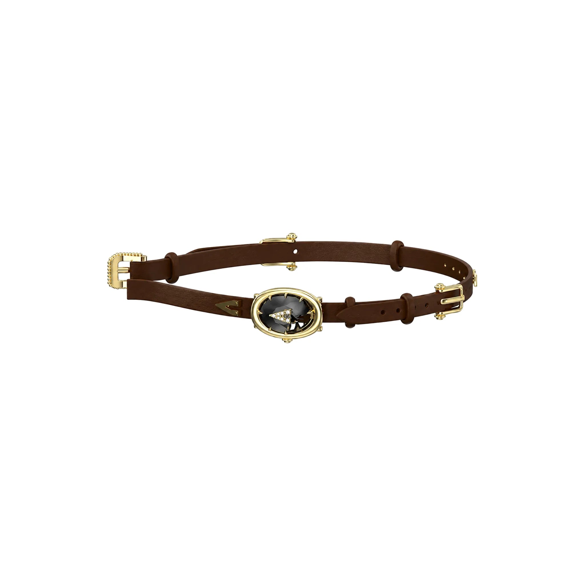 YVMIN Crushed Gemstone Watch-Shaped Choker in Gold