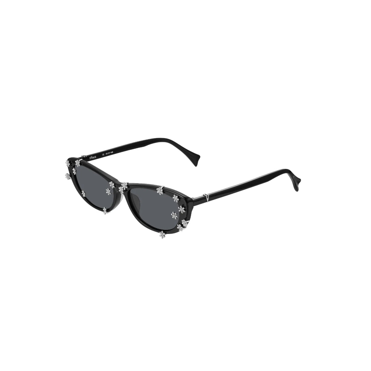 Angle view of YVMIN Flower Sunglasses in Black