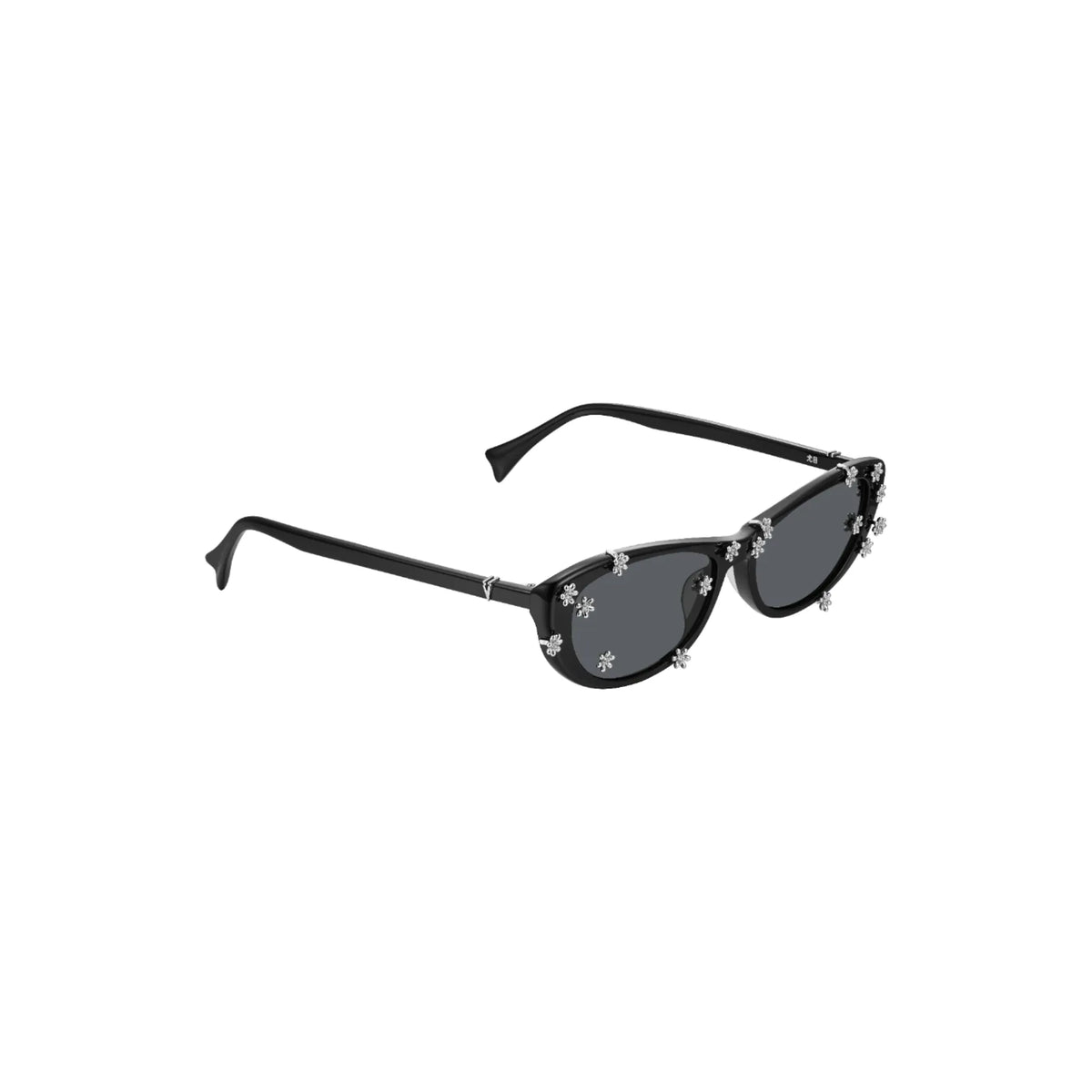 Opposite side view of YVMIN Flower Sunglasses in Black