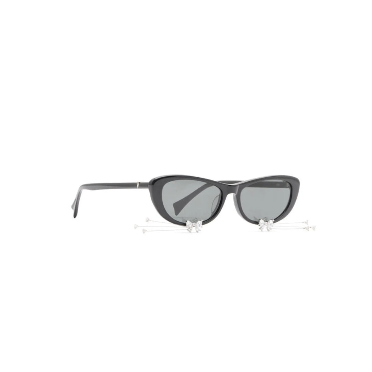 Opposite side view of YVMIN Kitten Whisker Glasses in Silver