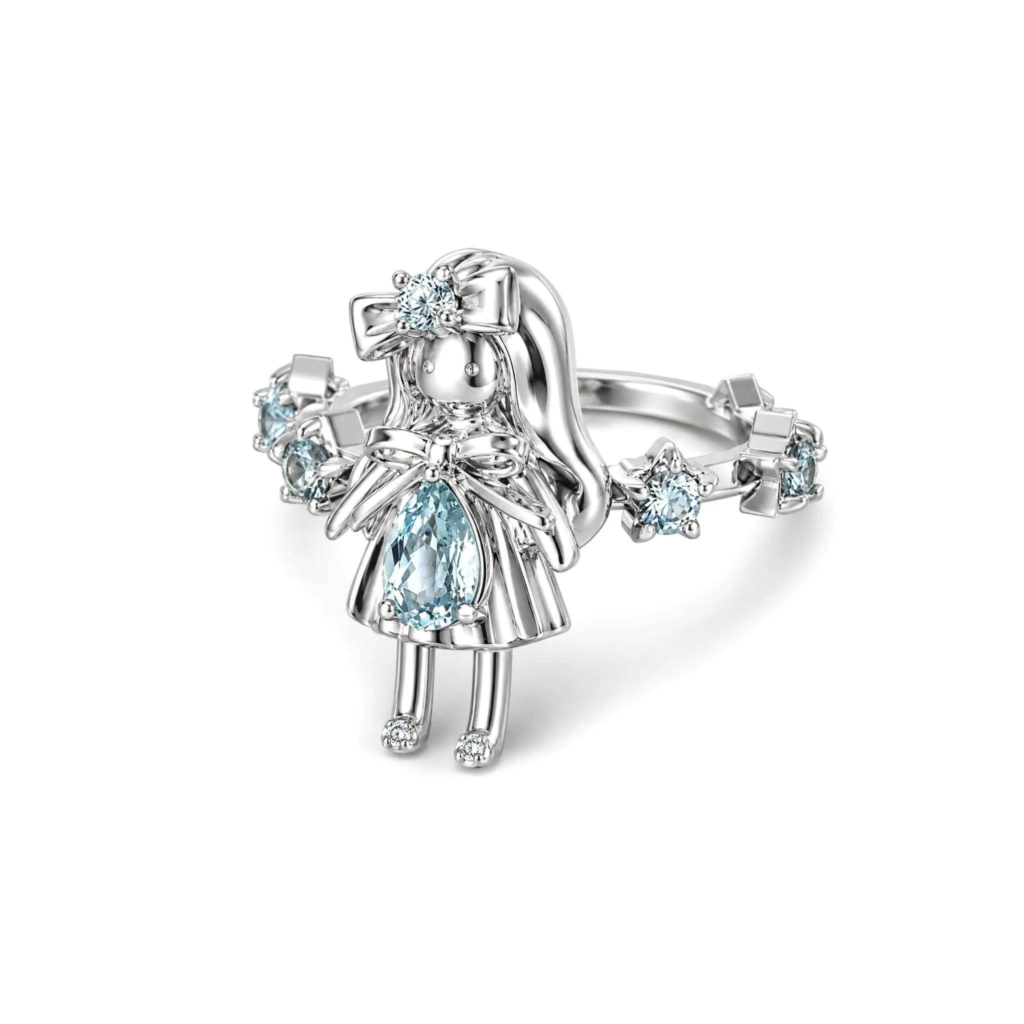 YVMIN Mini Girl Star Ring in Blue