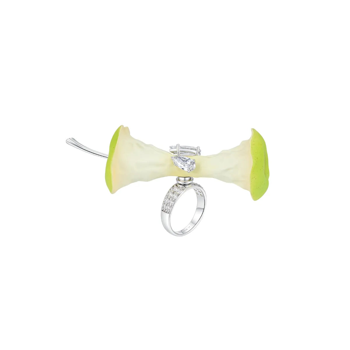 YVMIN Paradise Apple Core Spin Ring Green