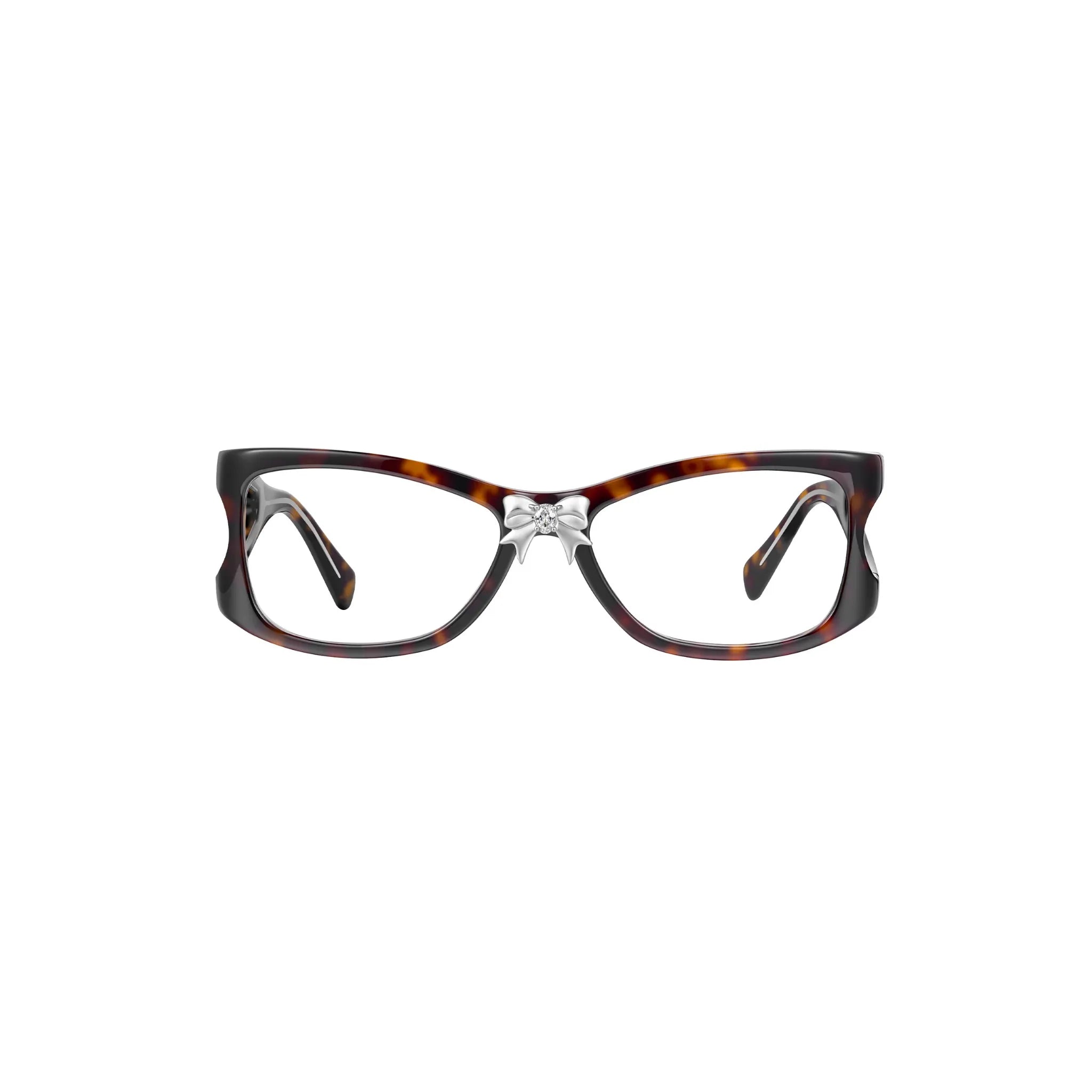 YVMIN Paradise Bowknot Clip Glasses in Brown