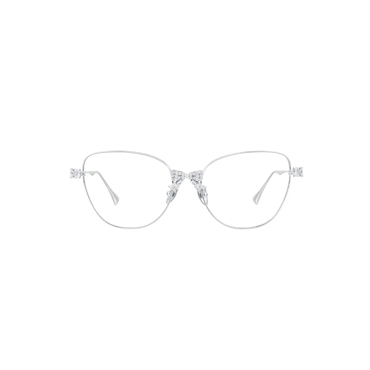 YVMIN Paradise Bowknot Decoration Large Frame Glasses in Silver