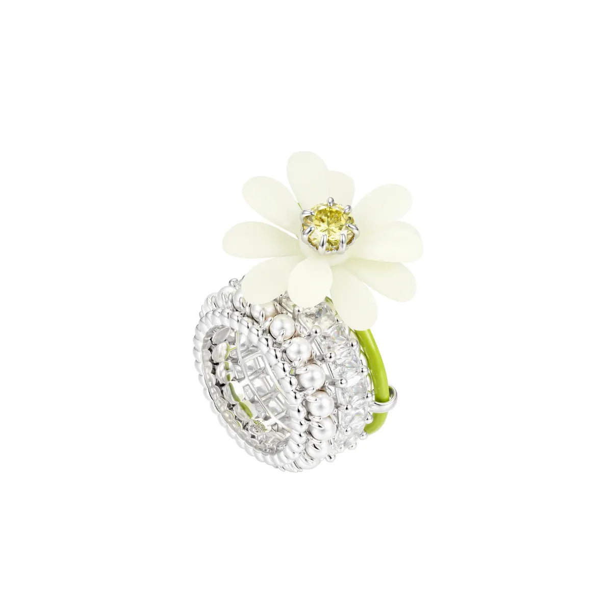 YVMIN Paradise Daisy Gemstone Ring White