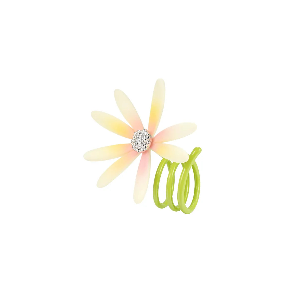 YVMIN Paradise Daisy Vines Cross Ring Pink