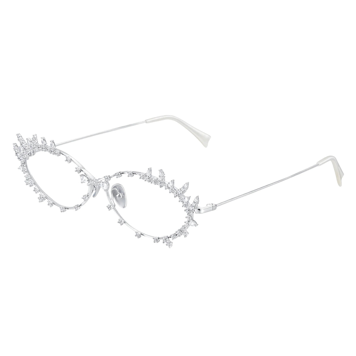 YVMIN Paradise Eyelash Glasses Silver front view