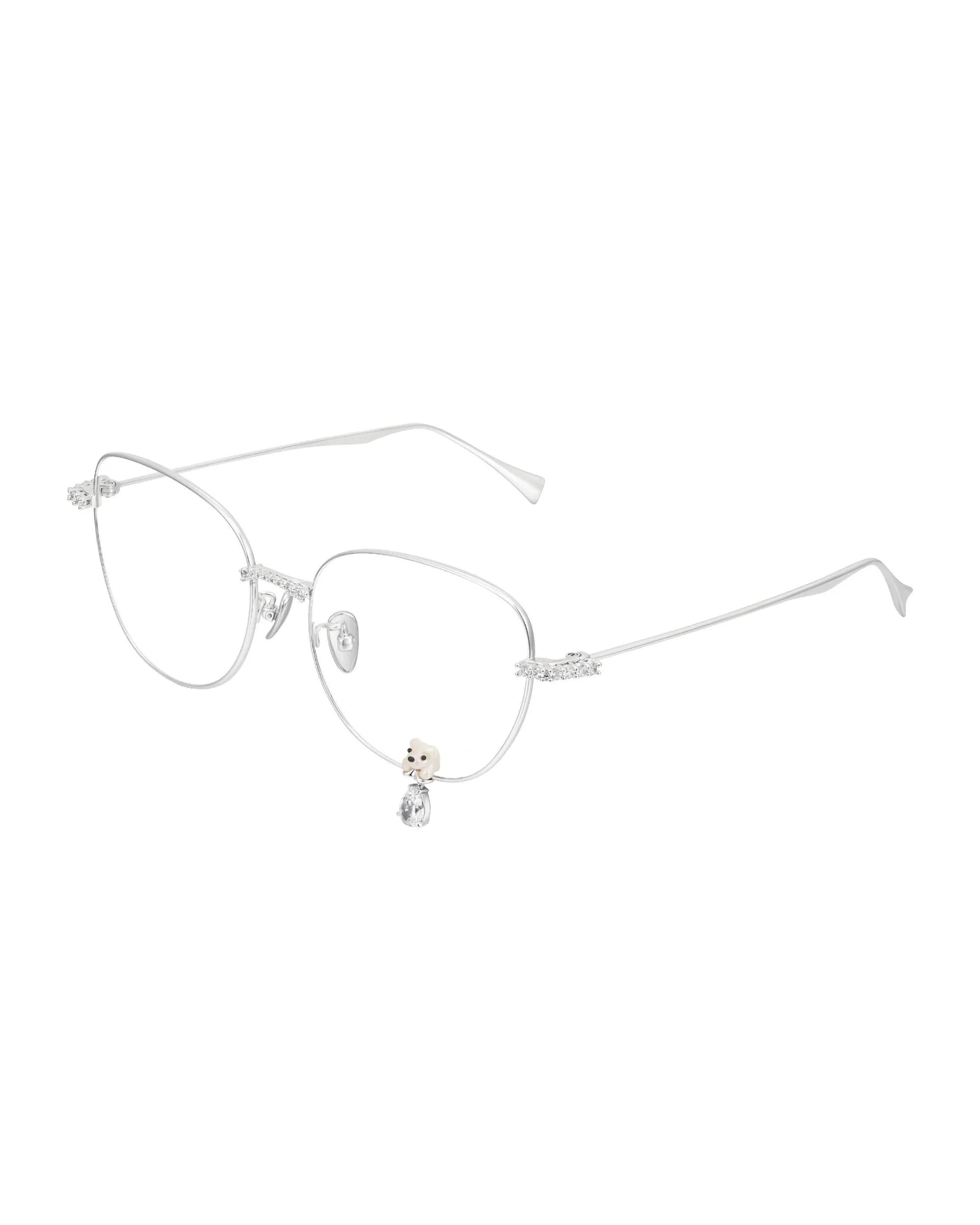 Side view of YVMIN Paradise Flocked Bear Decorative Gemstone Pendant Glasses at LAY Bangkok