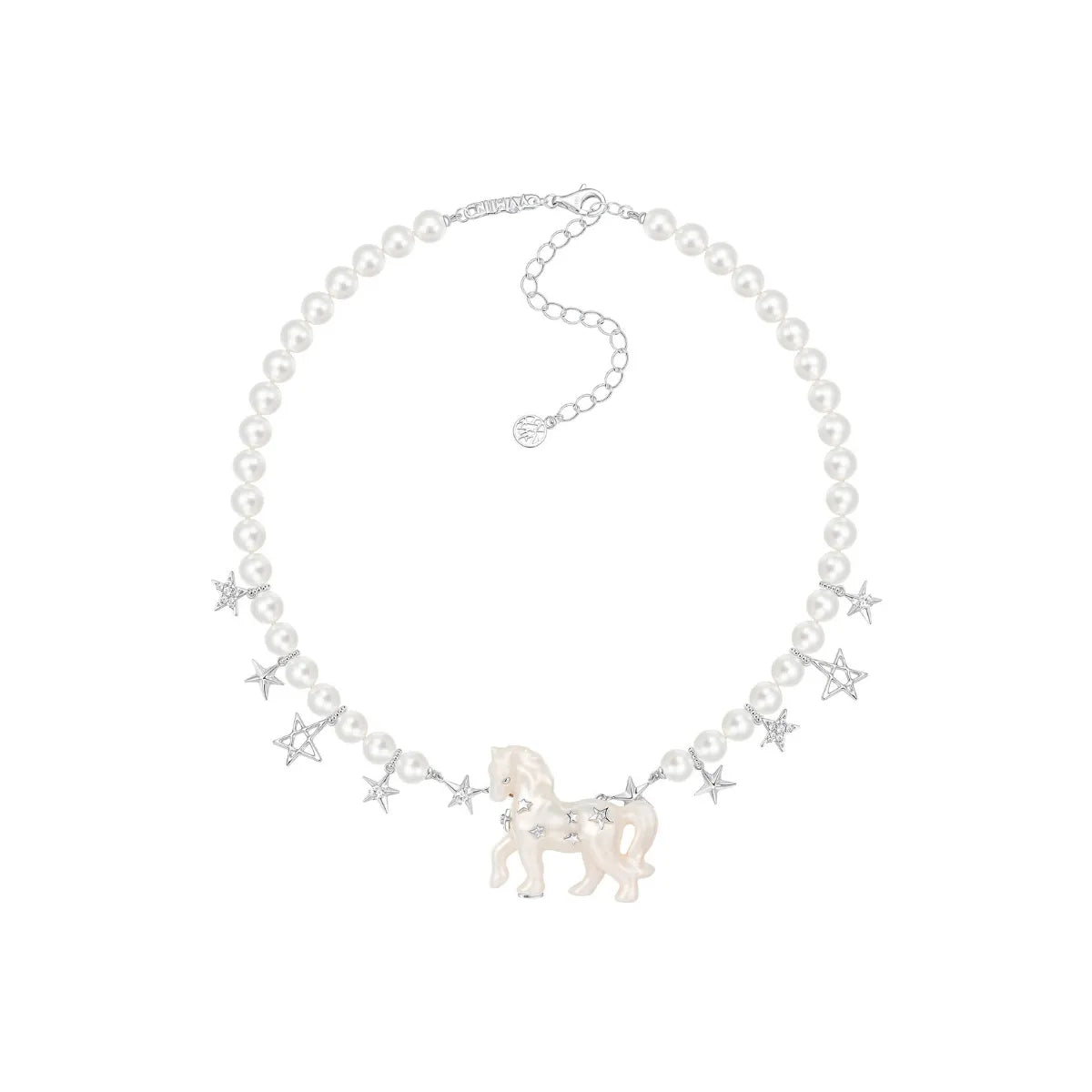 YVMIN Paradise Pony Star Chain Pearl Necklace