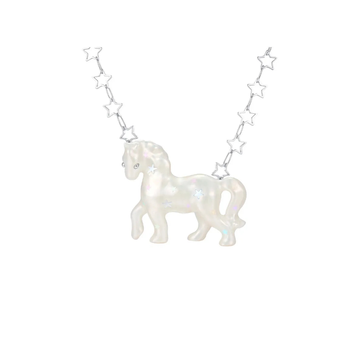 YVMIN Paradise Pony Star Necklace in White