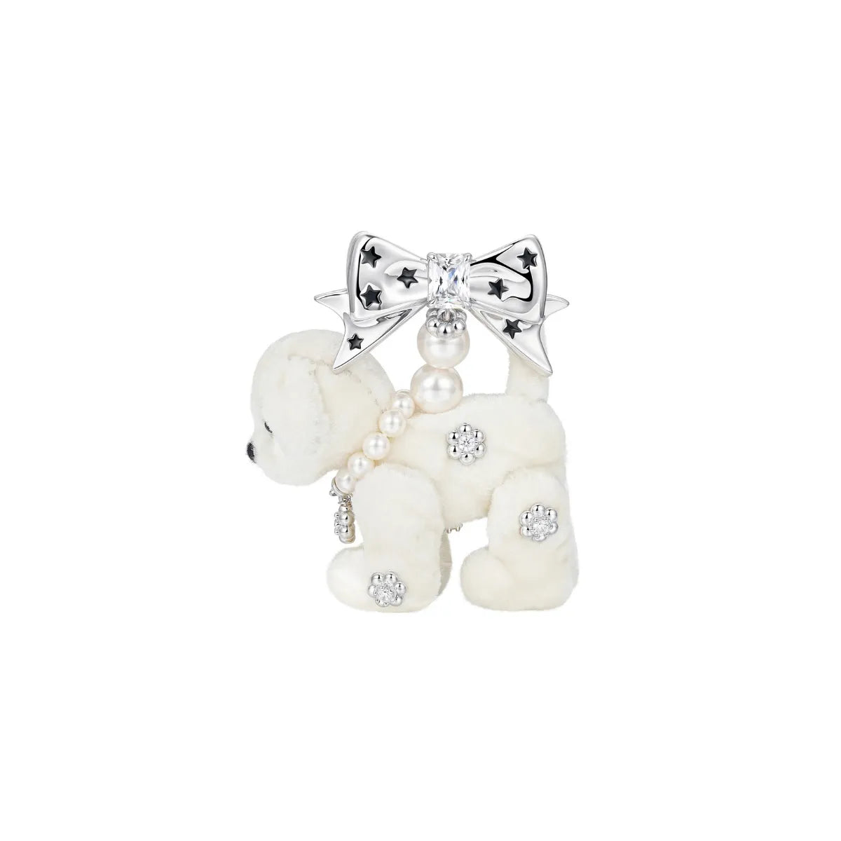 Close-up of YVMIN Paradise Star Polka Dot Puppy Earrings