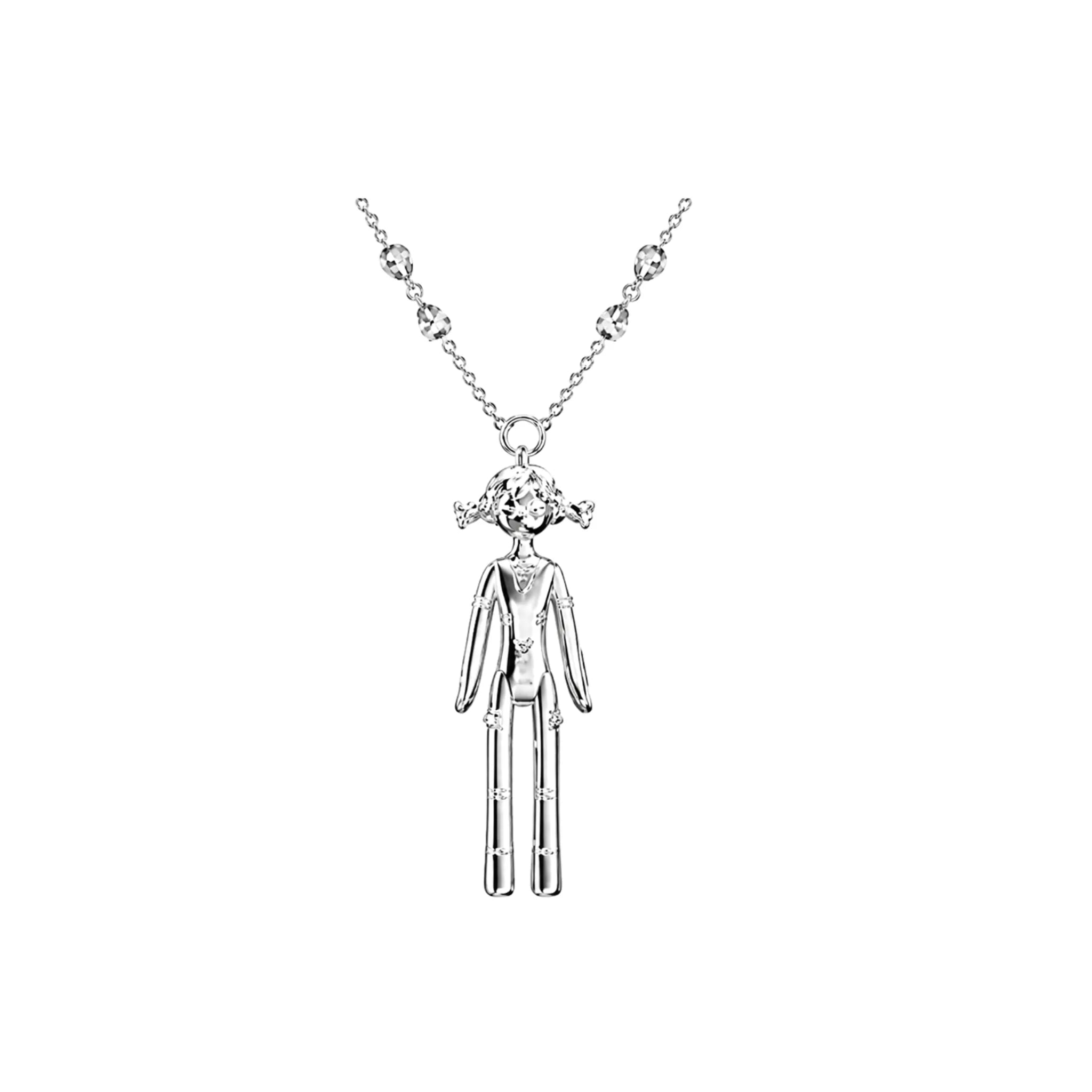 YVMIN Small Girl Necklace in Silver