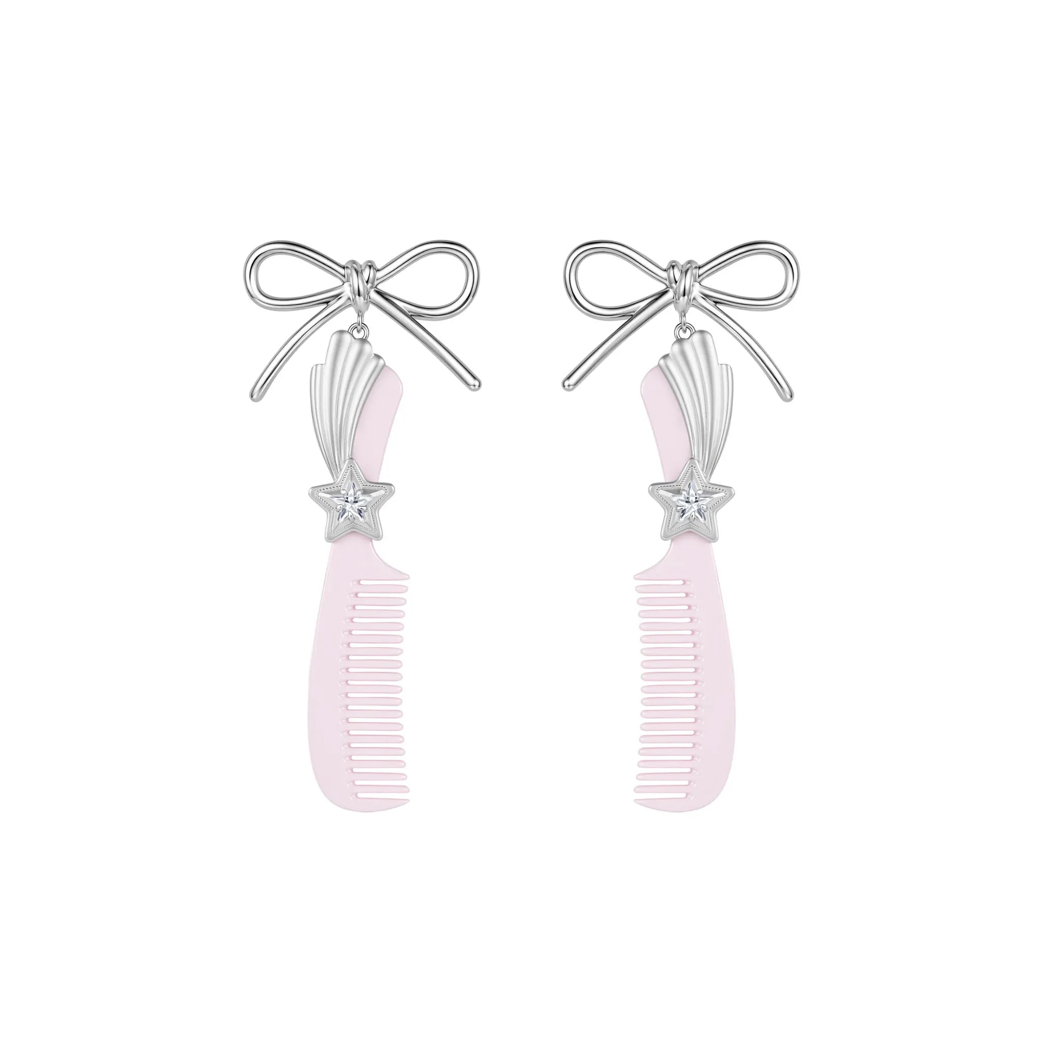 YVMIN x ASHLEYWILLIAM Bowknot Comb Earring in Pink