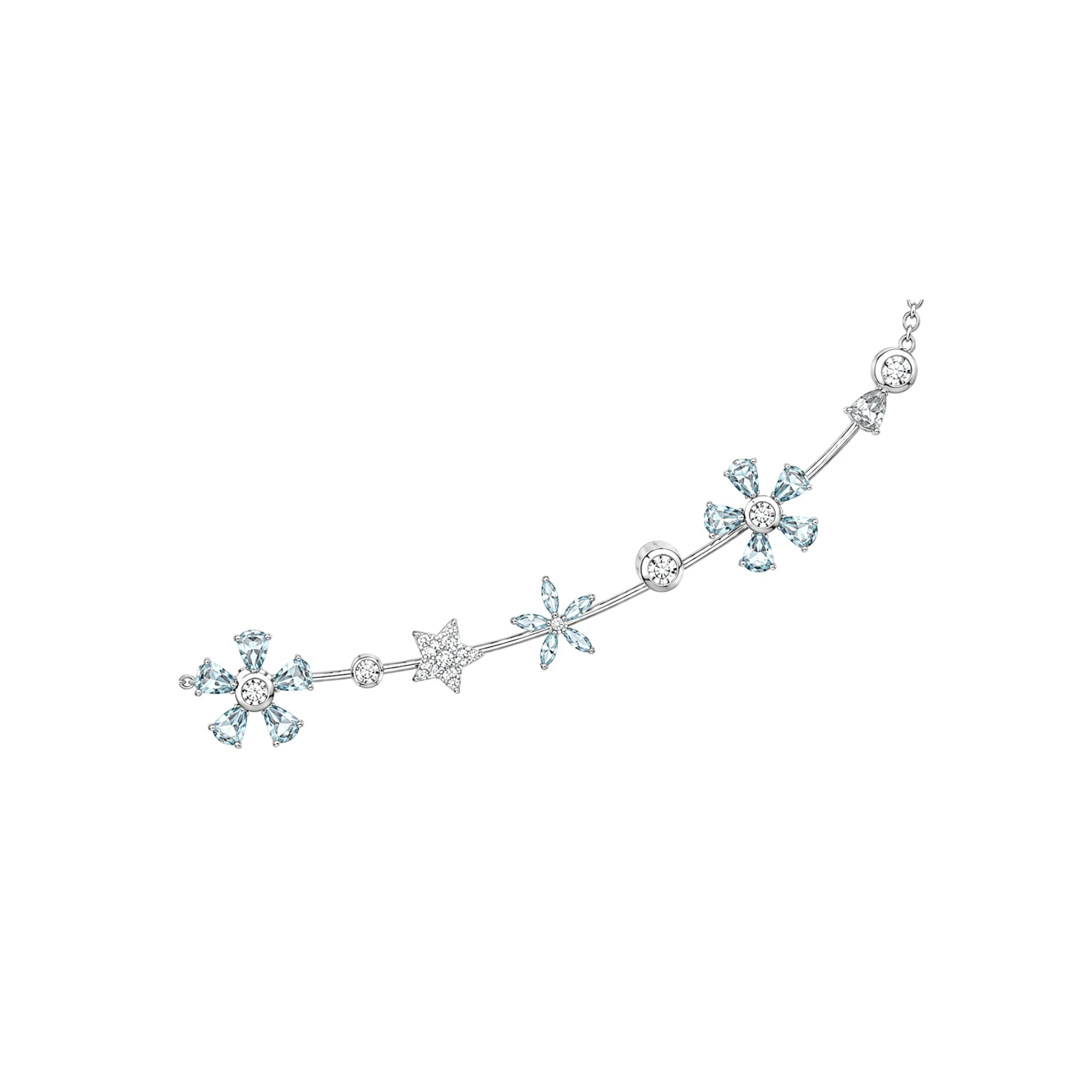YVMIN Zircon Flowers Necklace in Silver